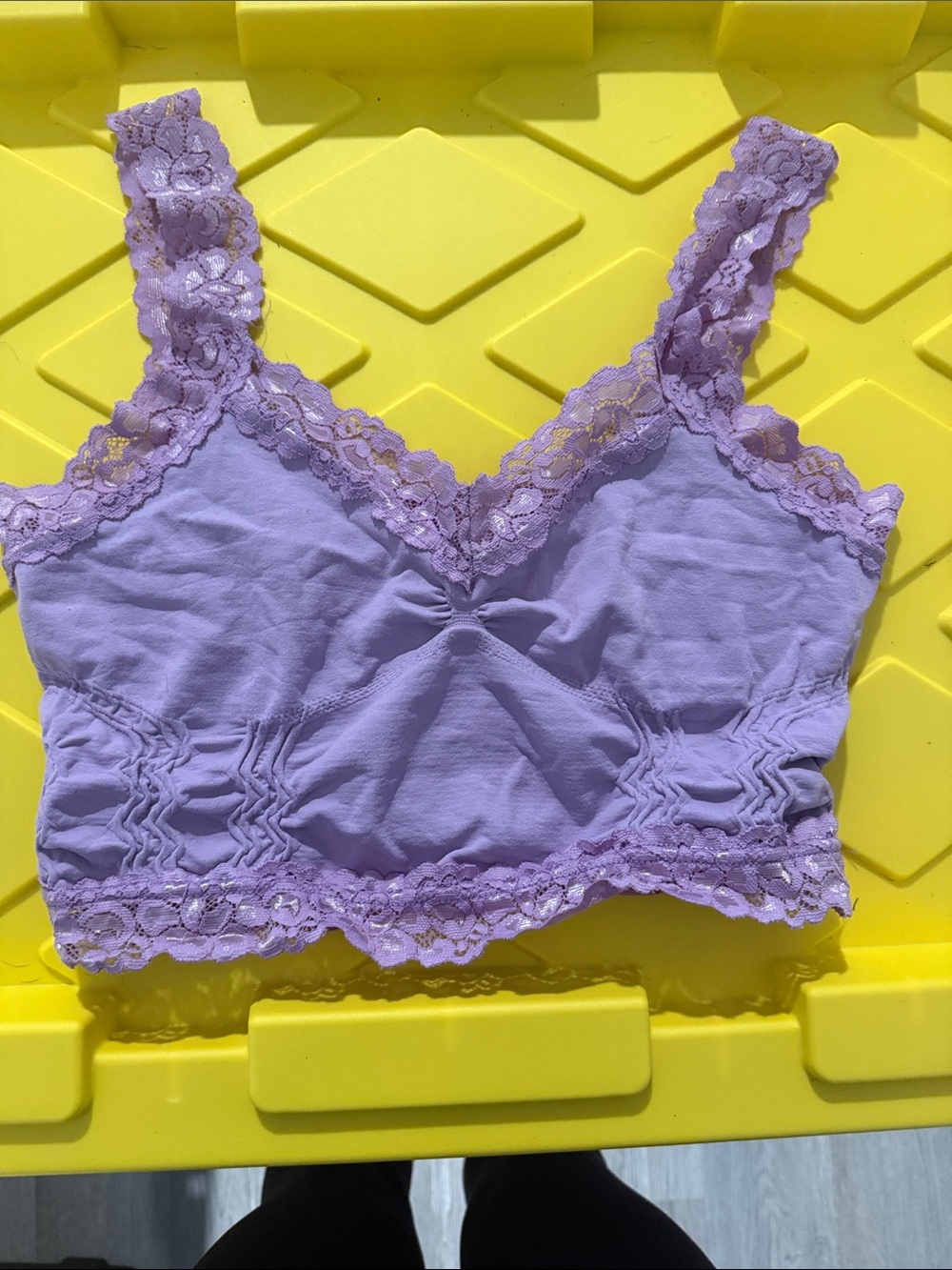 M. Rena Lavender Lace Bralette - Light Purple Crop Top